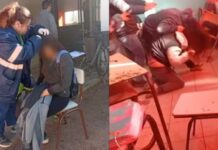 Video: Entró a la escuela de su hija y atacó con una cadena a una alumna de 14 años