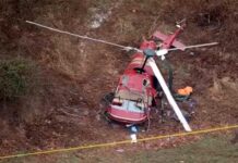 Dos helicópteros chocaron en pleno vuelo en Nueva Jersey: un muerto