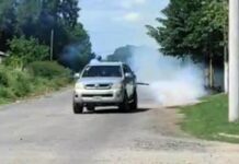 Fumigación en La Cruz Negra