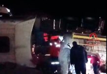 Volcó un camión en la Cordillera